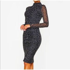 Pretty Little Things Ruched Polka Dot Dress